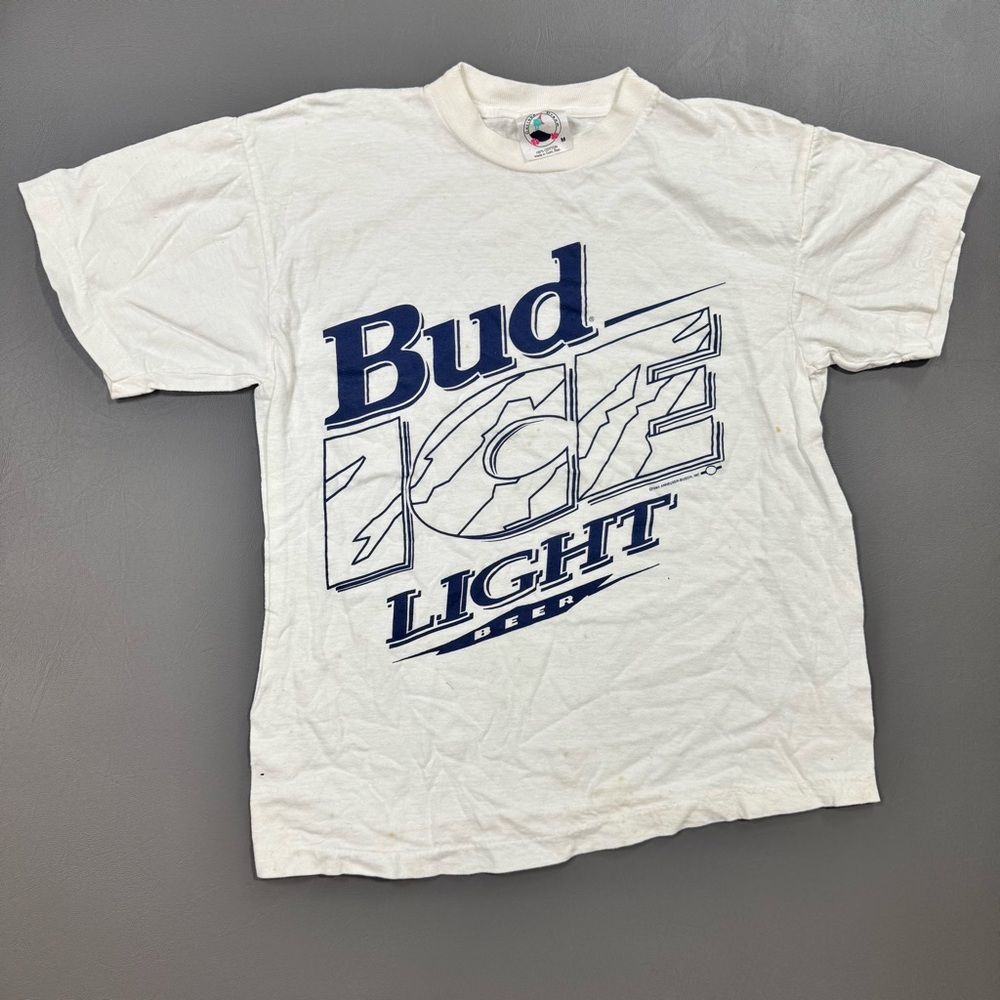 Vintage 1995 Bud Ice Light Beer Tee Single Stitch 17.5x21.5
